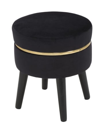 Taburet negru din catifea Paris | creativdeco.ro [1]