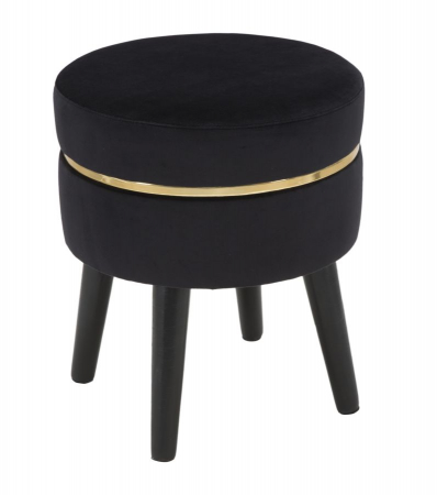 Taburete si pufuri - Taburet negru din catifea Paris | creativdeco.ro
