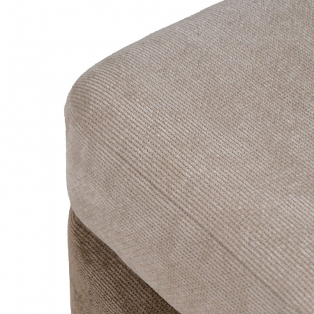 Taburet pătrat bej-maro cu picioare din lemn – design jucăuș [2]