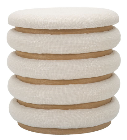 Taburete si pufuri - Taburet Puff cu depozitare Damasco, textil/lemn, bej/natural, Mauro Ferretti