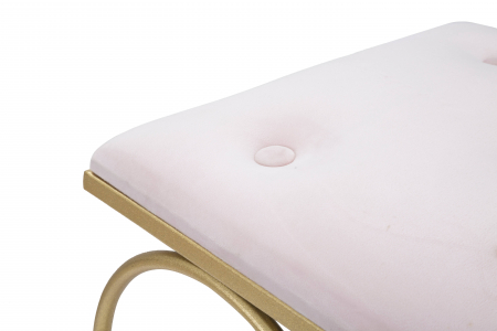 Taburet inima catifea roz auriu Rosa | creativdeco.ro [3]
