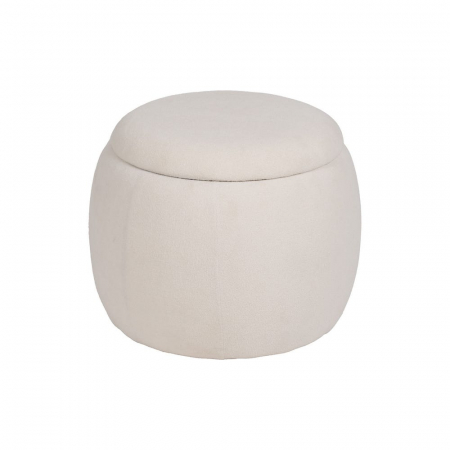 Taburet rotund crem cu ladă ascunsă – stil japandi cald [3]