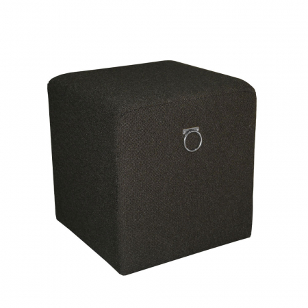 Taburete si pufuri - Taburet negru decorativ textil detaliu argintiu Rich Stool