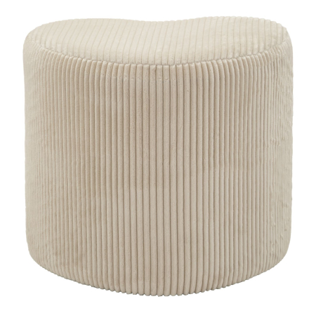 Mobilier - Taburet tapițat alb formă inimă cu textură plisată design decorativ