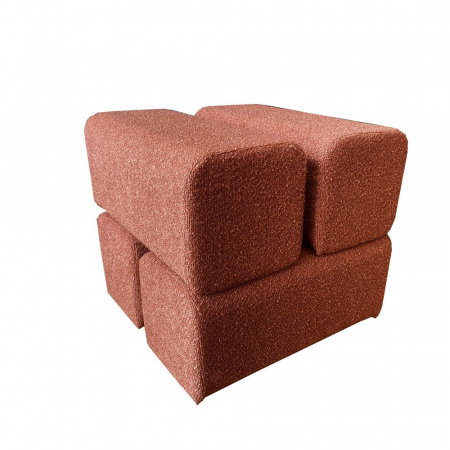 Taburete si pufuri - Taburet terracotta Cheval – design modern cu tapițerie boucle