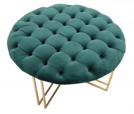 Taburet Verde XXL, fier/catifea, auriu [3]