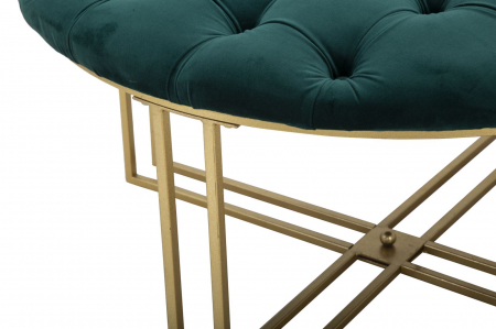 Taburet Verde XXL, fier/catifea, auriu [4]