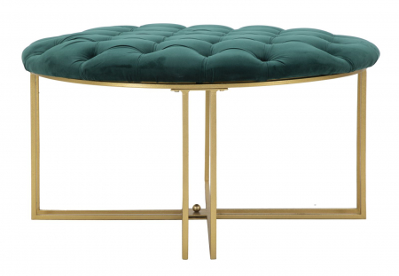 Taburet Verde XXL, fier/catifea, auriu [2]
