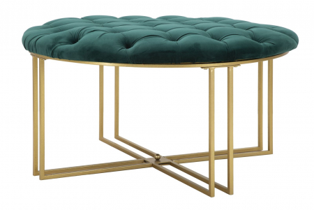 Taburete si pufuri - Taburet Verde XXL, fier/catifea, auriu