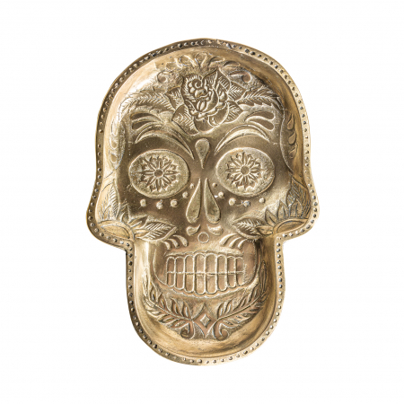 Tava decorativa craniu Art Deco bronz auriu|Accesorii interioare vintage [1]