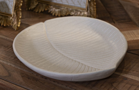 Tavă decorativă din rășină crem cu textură de piatră – Stons [6]