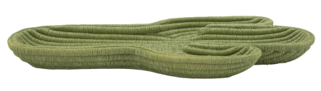 Cactus - Tavă decorativă în formă de cactus din rășină verde cu textură împletită și margine joasă