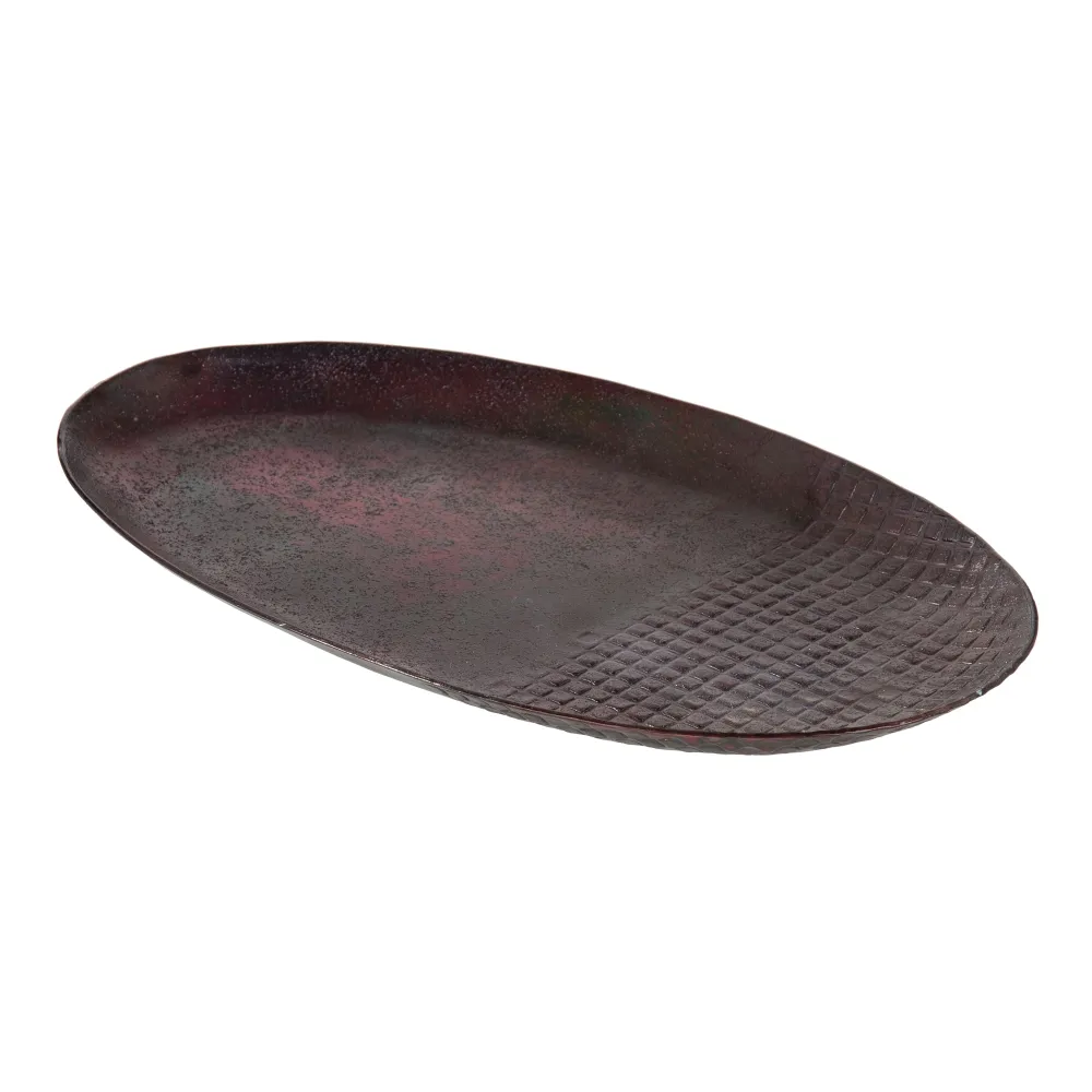 Servirea mesei - Tava Alungita Bronz Rafinata | Accesorii Decor Interior