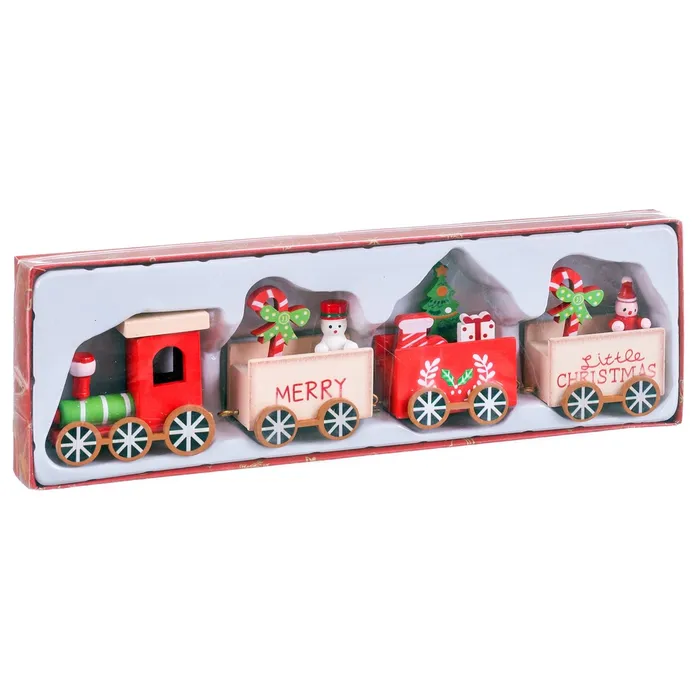 Tren de Crăciun MDF decorativ|Decoruri festive colorate [1]