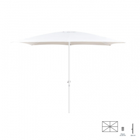 Umbrele Exterior - umbrela-alba-rectangulara-central-6-spite-38mm