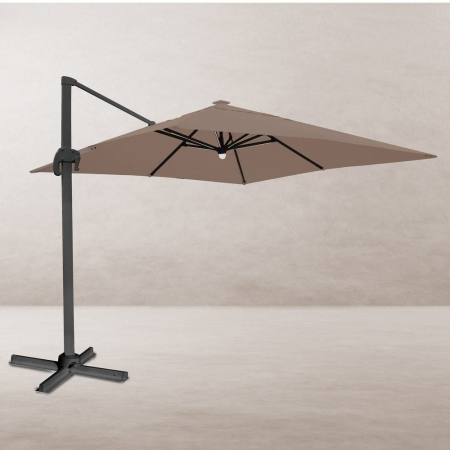 Umbrele Exterior - Umbrelă Eccentric LED – iluminare solară și rotire 360° exterior
