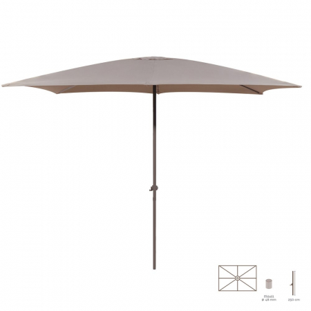 Umbrele Exterior - umbrela-tessa-dreptunghiulara-taupe-250cm-6brate-manivela