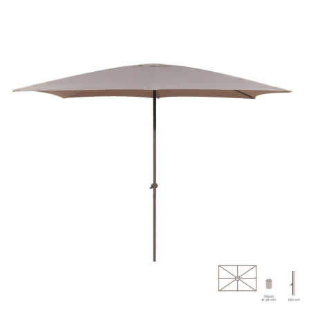 Umbrele Exterior - umbrela-tessa-dreptunghiulara-taupe-250cm-6brate-manivela