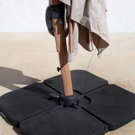 Umbrelă Tiber bej – aluminiu tec, poliester bej UV50+ exterior [6]