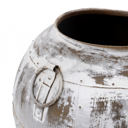 Vas alb uzat metal decor shabby chic [6]