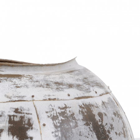 Vas alb uzat metal decor shabby chic [5]