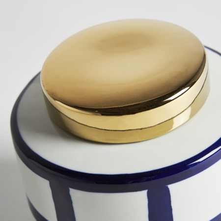 Vas decorativ contemporan ceramica albastru auriu|Vase decorative moderne [1]