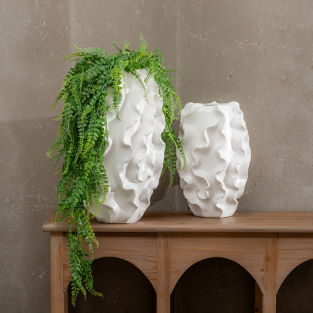 Vaza Alba cu Design Texturat CreativDeco - Accesoriu Artistic pentru Decor Interior [1]