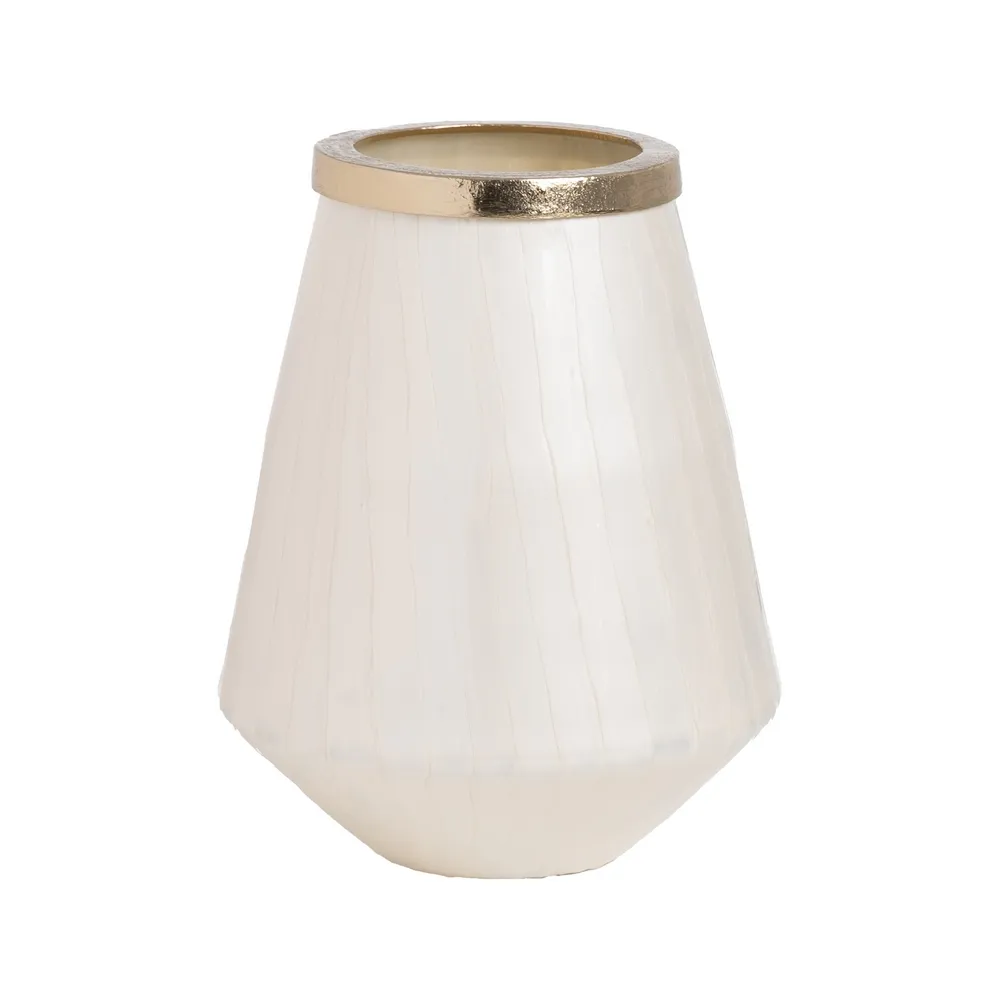 Vaze - Vaza decorativa alb si auriu | Decor de lux | CreativDeco