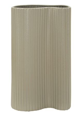 Vaze - Vază albă din fier cu suprafață ondulată și finisaj mat, 36 cm