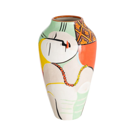 Obiecte decorative - Vaza ceramica cu chip cubist in culori pastel