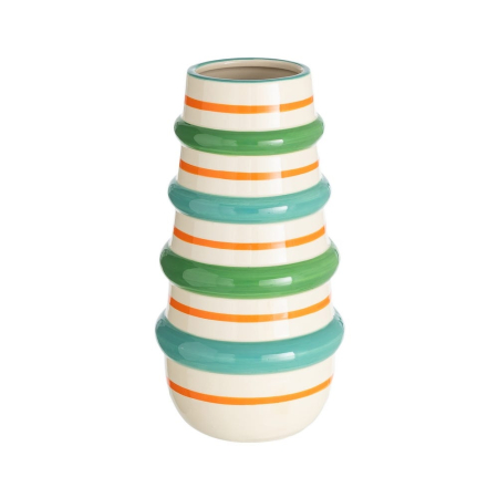 Obiecte decorative - Vaza ceramica cu inele colorate zvelta