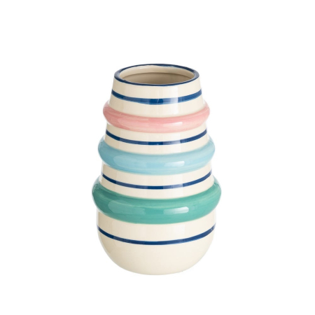 Obiecte decorative - Vaza ceramica cu inele colorate tip bratari
