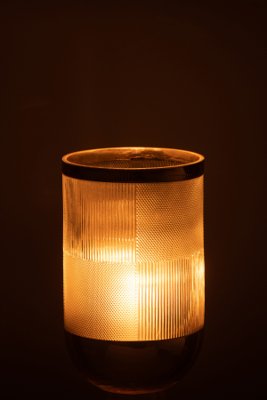 Vaza Cyl Patt din sticla, transparent aurie - CreativDeco.ro [4]