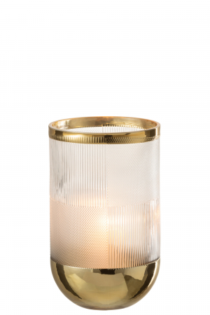 Vaza Cyl Patt din sticla, transparent aurie - CreativDeco.ro [1]