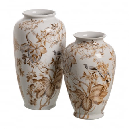 Vaza ceramica alb-maro pentru flori sau decor|Vaze in nuante neutre pentru interioare calme [1]