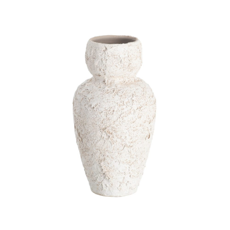 Obiecte decorative in Stil Rustic - Vază decorativă albă din ceramică cu textură reliefată