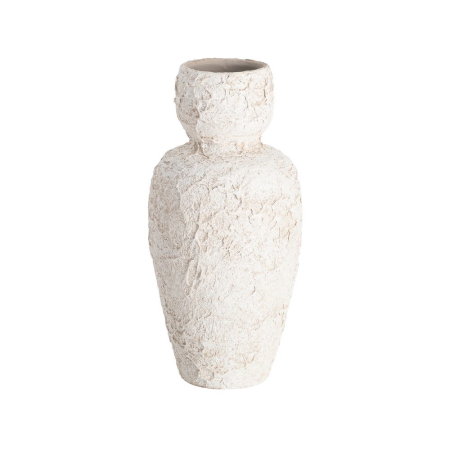 Obiecte decorative in Stil Rustic - Vază decorativă albă din ceramică cu formă înaltă