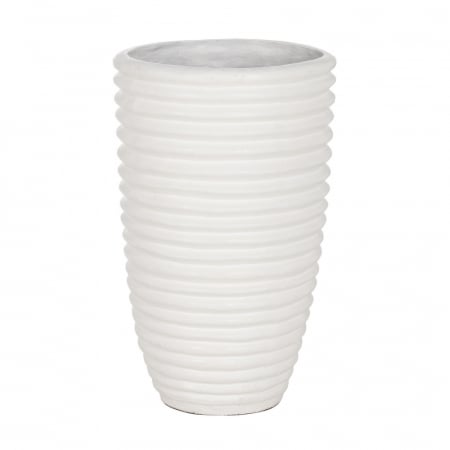 Vaza alba mare fibrociment decor contemporan [2]