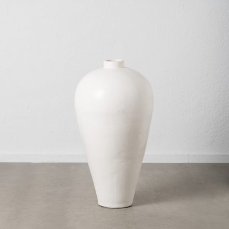 Vaze inalte de podea - Vaza alba mare teracota decor contemporan