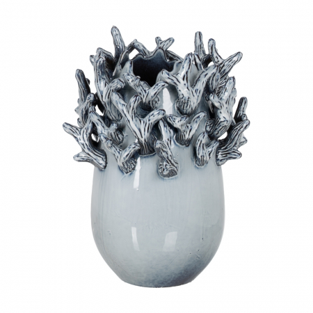 Obiecte decorative - Vaza clasica ceramica albastra pentru flori|Vaze decorative pentru interioare colorate