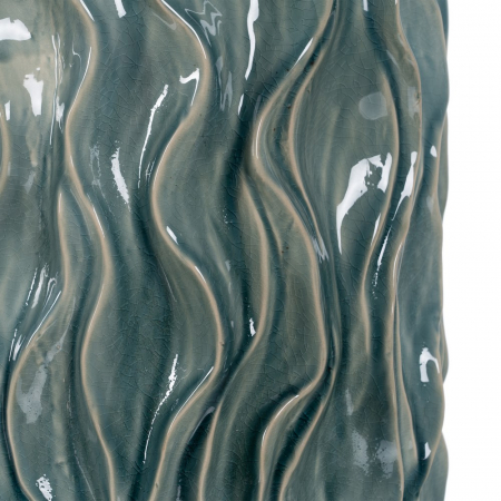 Vaza ceramica albastra decor expresiv [4]