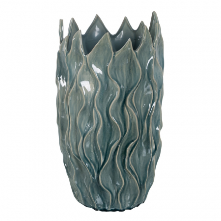 MEGA PROMOTII - Vaza ceramica albastra decor expresiv