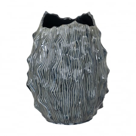 Obiecte decorative - Vaza ceramica albastra mare pentru decor central|Vaze elegante pentru interioare spatioase
