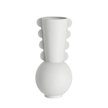 Vaze - Vază decorativă bej din metal cu formă sculpturală modernă