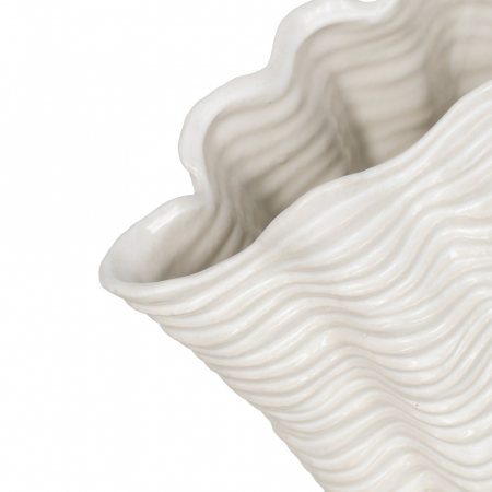 Vaza decorativa ceramica crem cu rol dublu|Obiecte ceramice decorative pentru accente moderne [1]