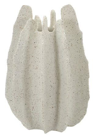 Vaze - Titlul imaginii principale: Vază decorativă crem din rășină cu design organic sculptural 26x40 cm