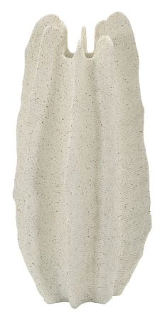 Vaze - Titlul imaginii principale: Vază decorativă crem din rășină cu design sculptural 23x50 cm