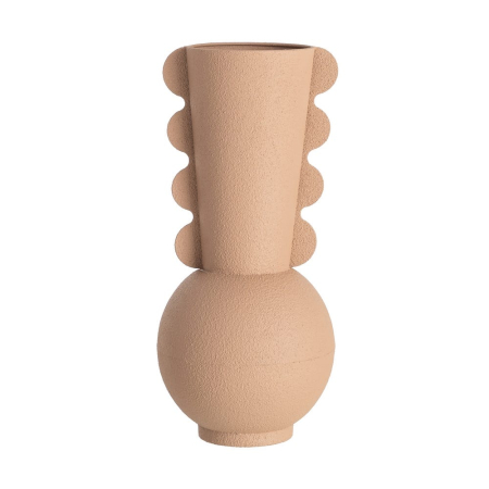 Vaze - Vază decorativă culoare nisip din metal cu formă sculpturală