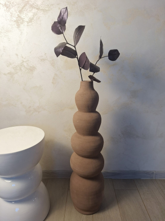 Vază decorativă argilă sculpturală 71.5cm sable – stil boho japandi [5]