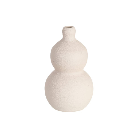 Vază decorativă din ceramică albă cu formă sculpturală rotunjită